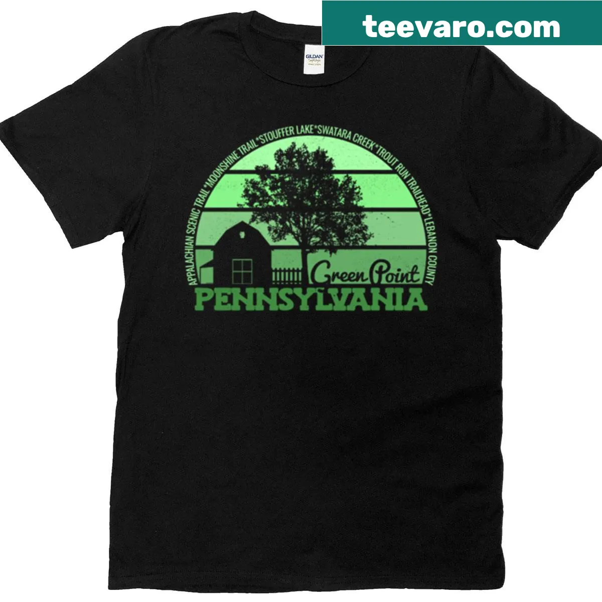Vintage local pride logo for Green Point Pennsylvania — on a men's t-shirt
