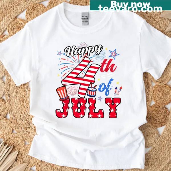 Patriotic American flag T-shirt for Fourth of July celebration