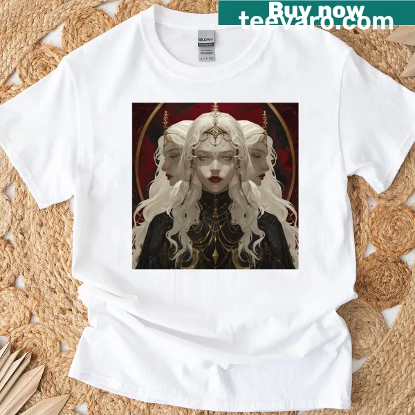 Illustration of Hecate, the goddess of magic, on a T-shirt
