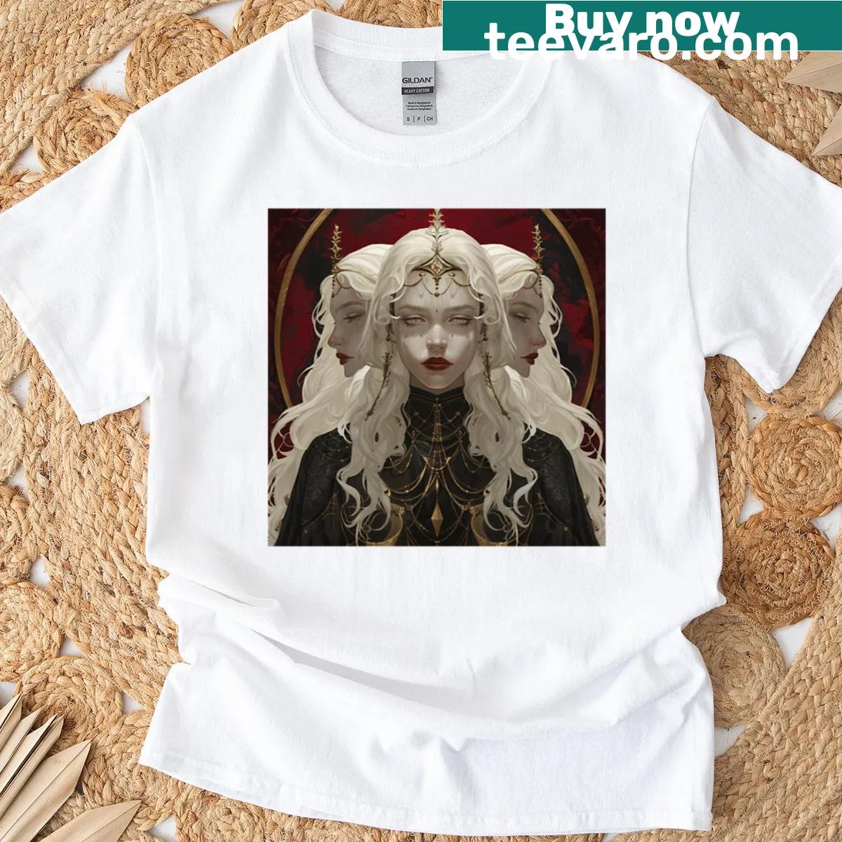 Illustration of Hecate, the goddess of magic, on a T-shirt — on a men's t-shirt