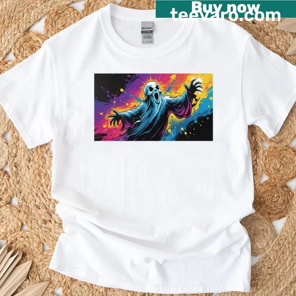 Funny T-shirt with a humorous paint spill graphic