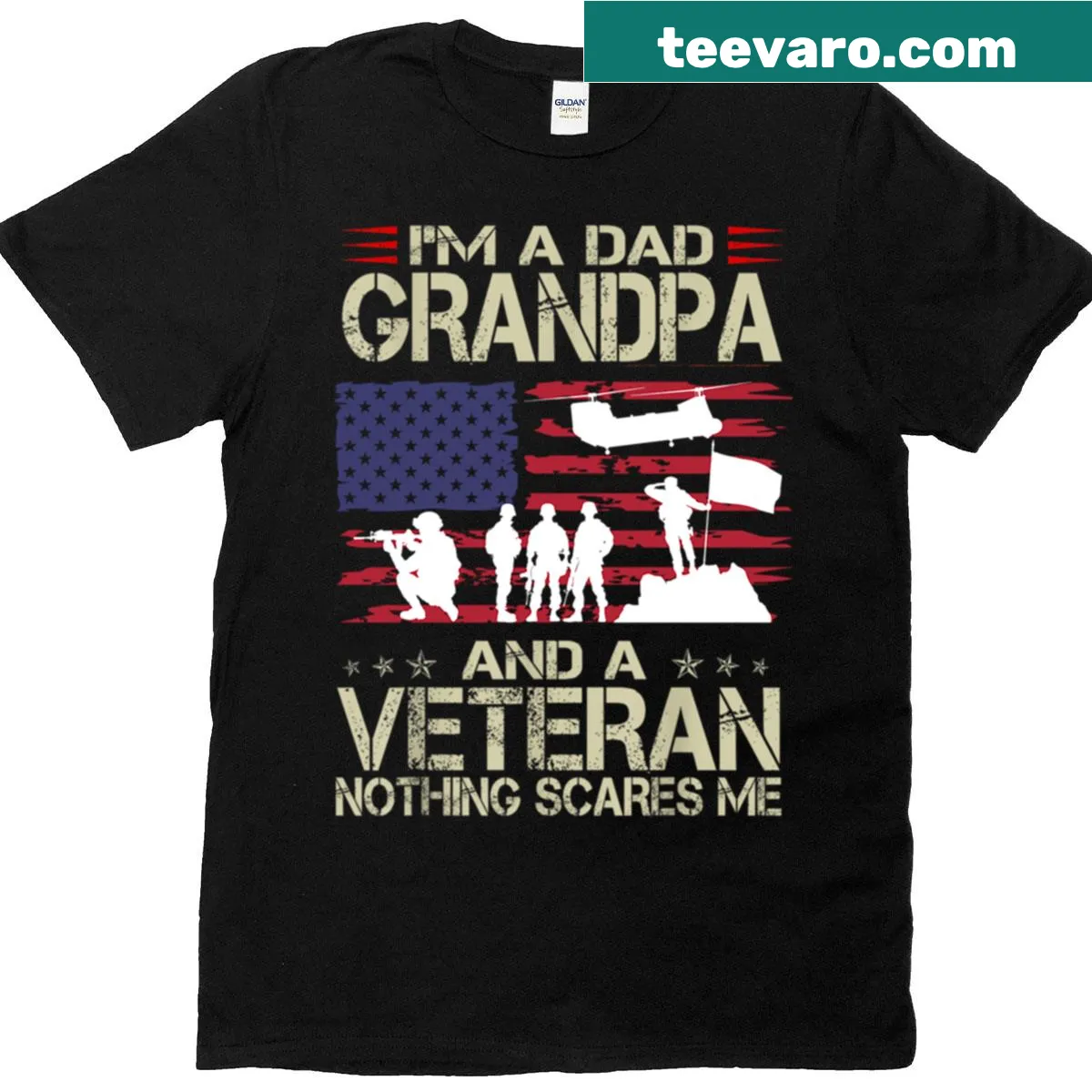Retro graphic tee for dads, grandpas, and veterans — on a men's t-shirt