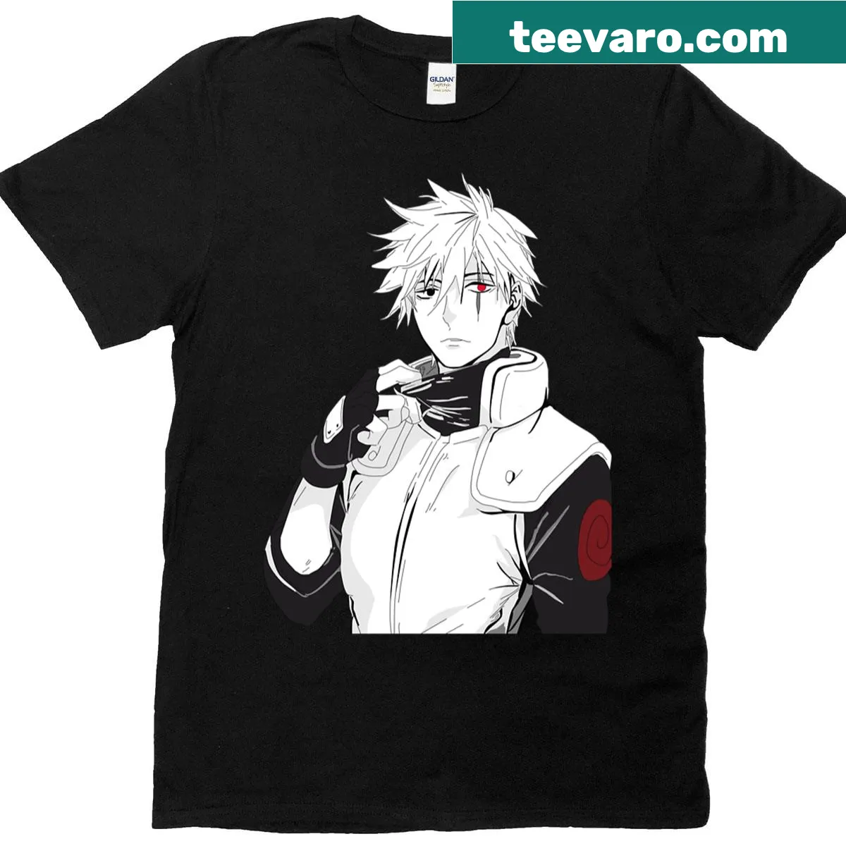 Oversized graphic T-shirt featuring Kakashi Hatake from Naruto — on a men's t-shirt