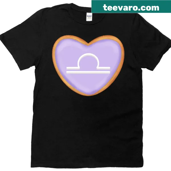 Zodiac-themed T-shirt featuring Libra sugar cookie design