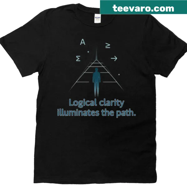 Minimalist T-shirt featuring an inspirational logic message design.