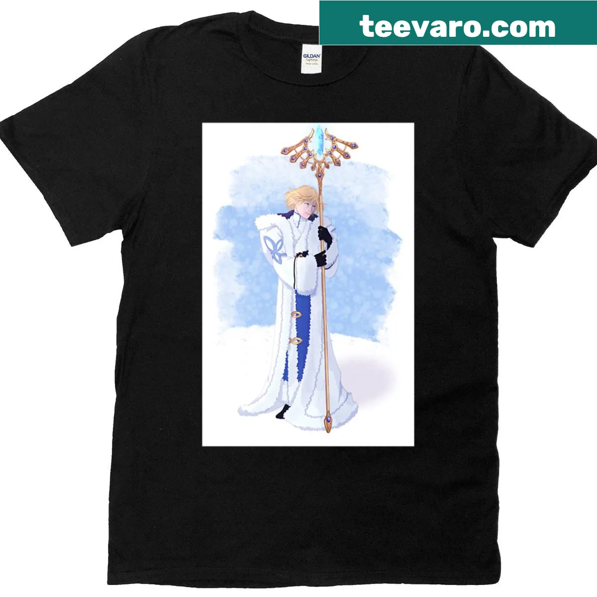 Whimsical illustration of a lonely wizard design on a T-shirt. — on a men's t-shirt
