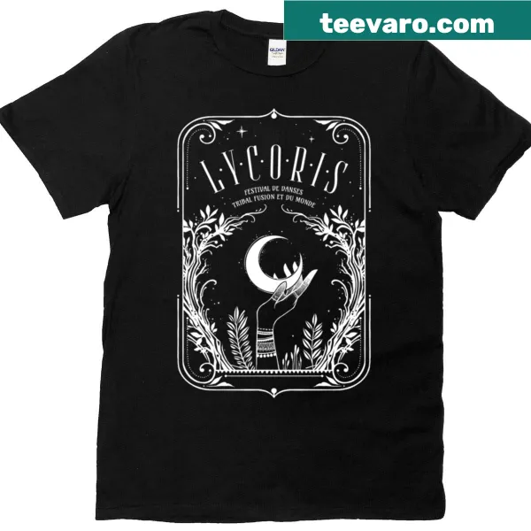 Festival-themed T-shirt featuring playful typography and dance motifs