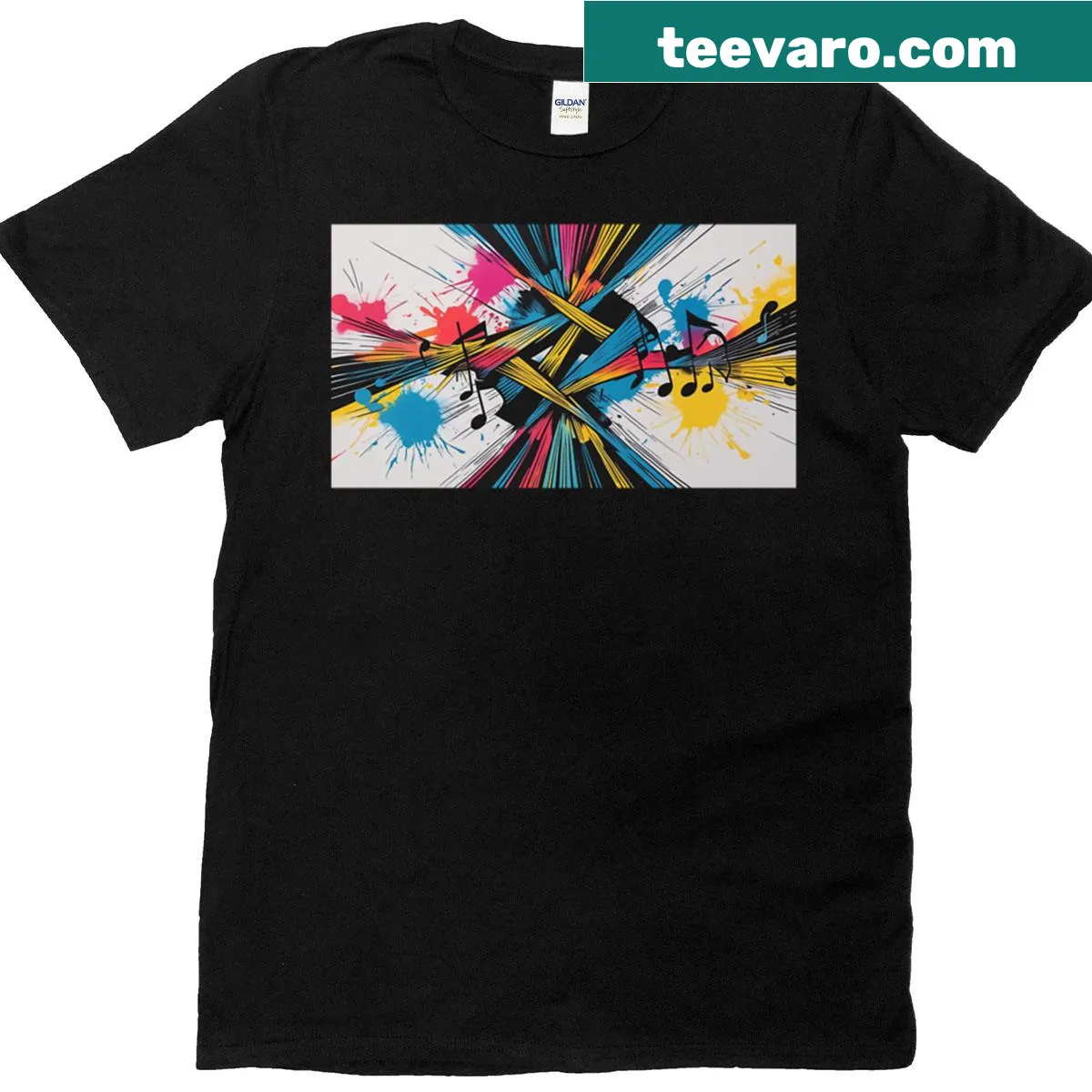 Oversized T-shirt with a musical lyric design in braided style — on a men's t-shirt