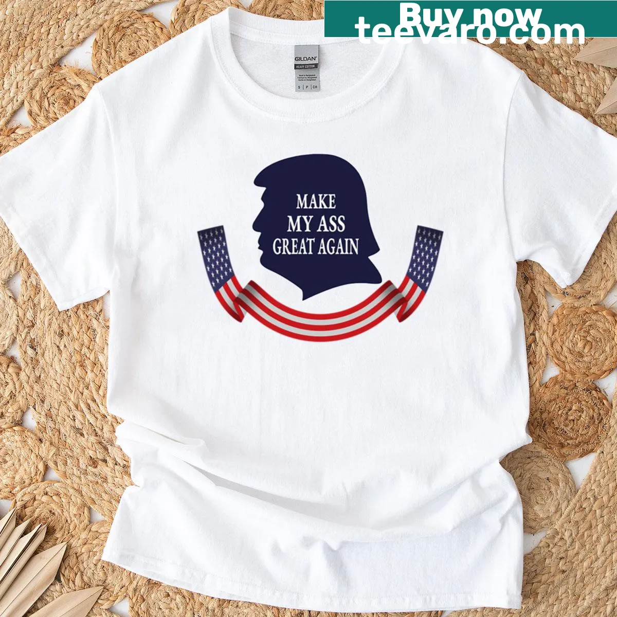 Bold humorous text 'Make My Ass' on a casual T-shirt — on a men's t-shirt