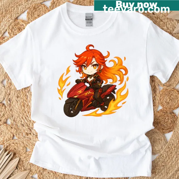 Cute chibi character graphic on a playful T-shirt