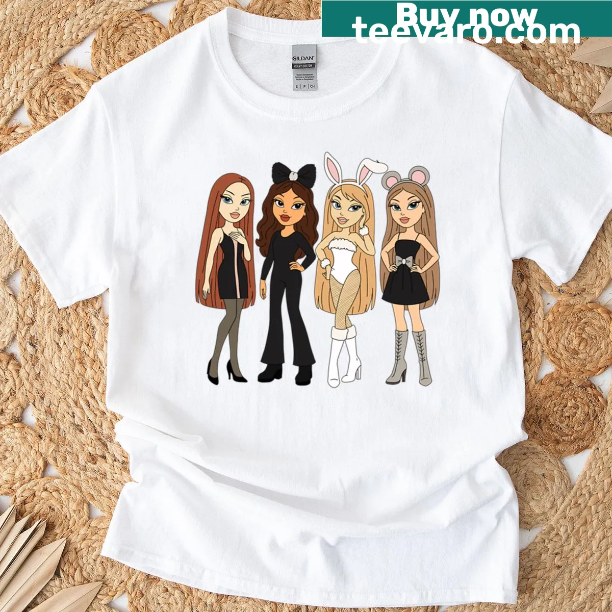 Humorous Mean Bratz typography design on T-shirt — on a men's t-shirt