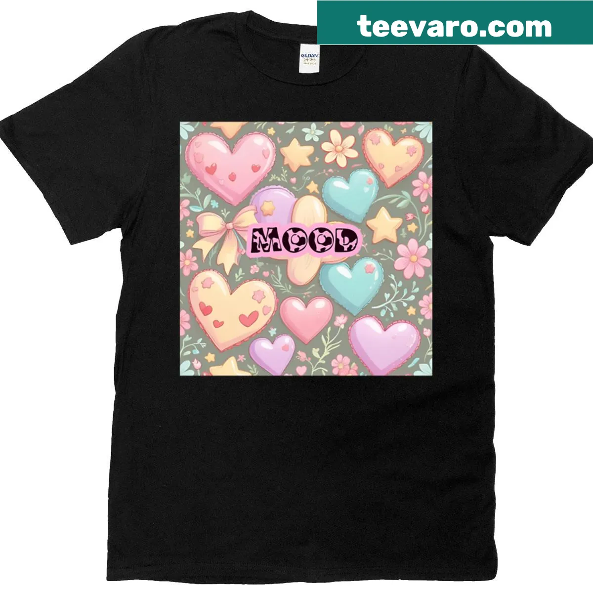 Oversized T-shirt with minimalist mood print design — on a men's t-shirt