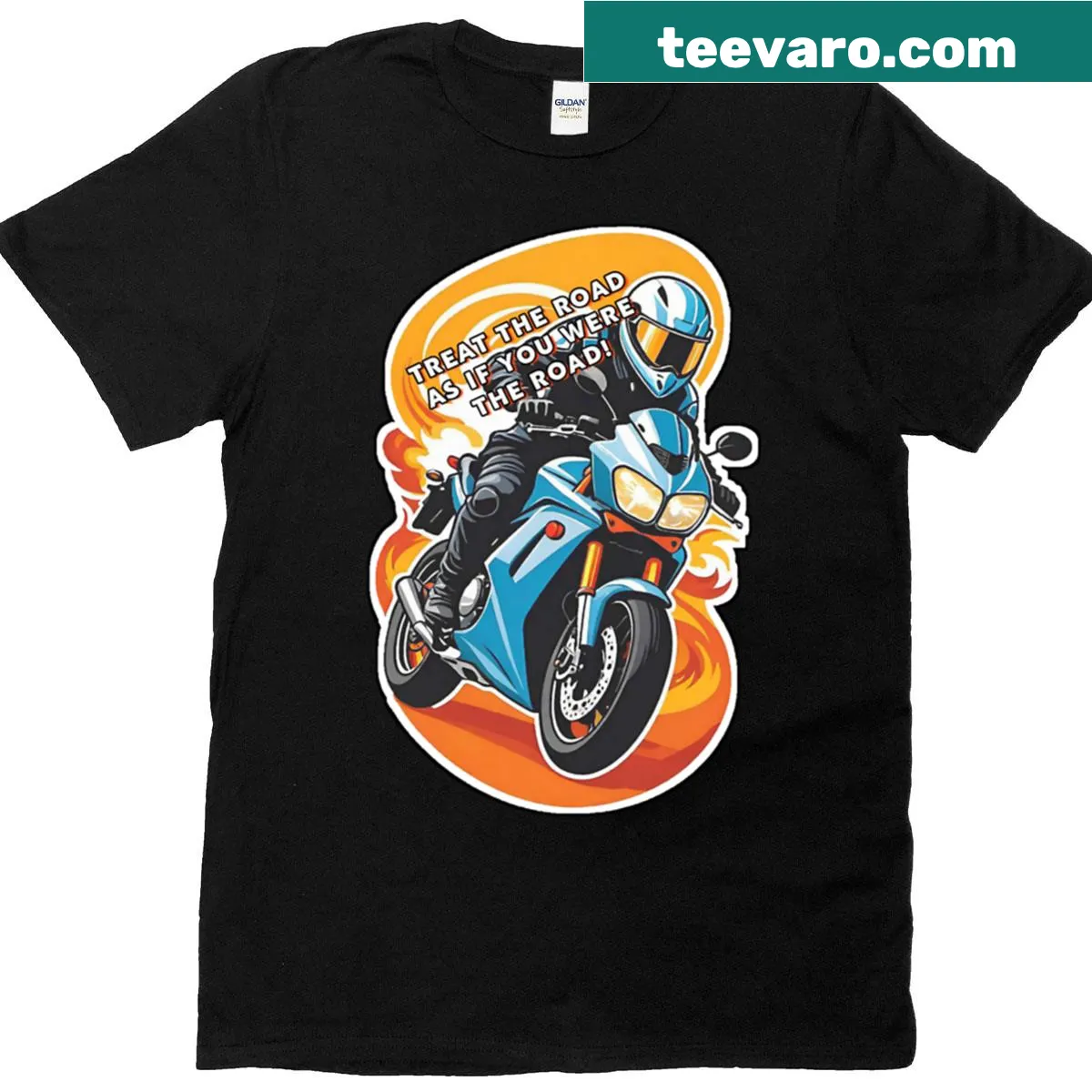 Inspirational motorcycle passion quote in bold typography on T-shirt — on a men's t-shirt