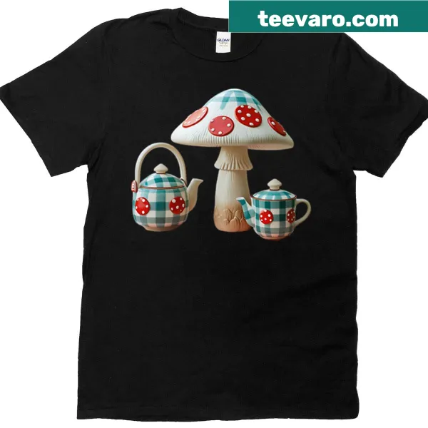 Illustration of mushroom tea on T-shirt