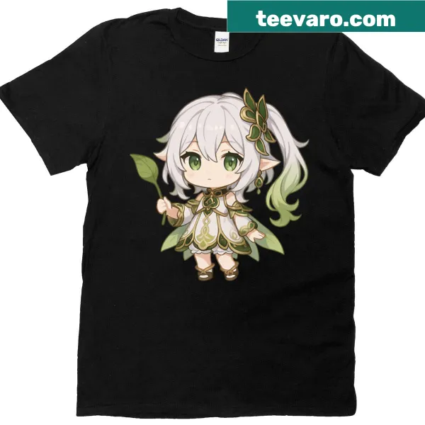 Chibi style character Nahida on a t-shirt
