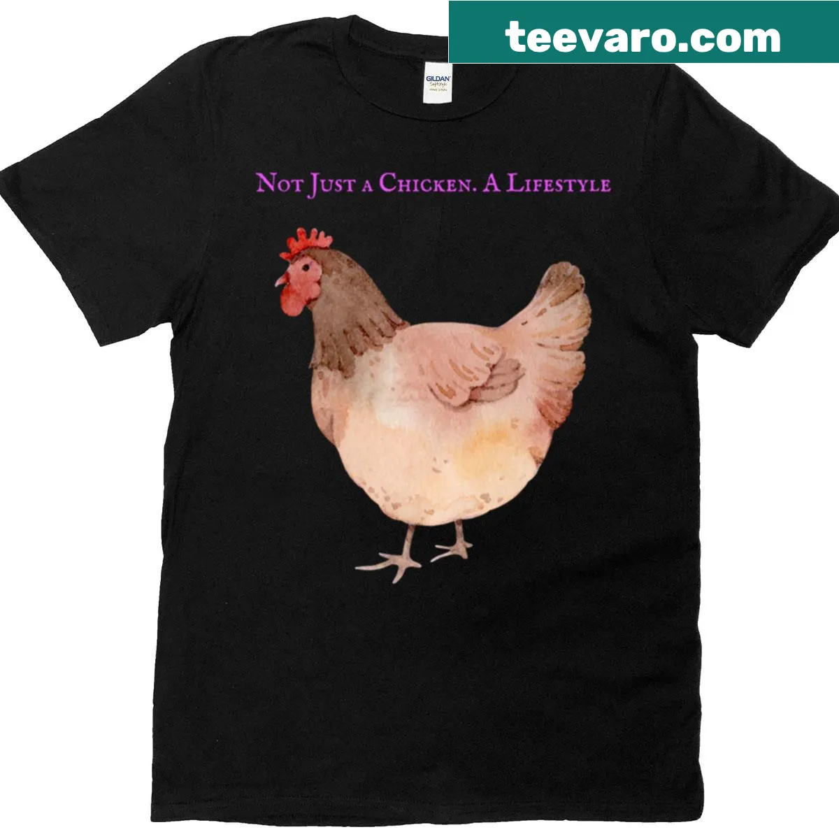 T-shirt featuring an Easter Egger chicken with the phrase 'Not Just A Chicken A Lifestyle' — on a men's t-shirt