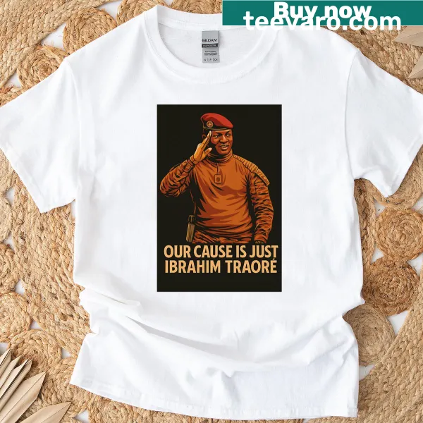 Tribute t-shirt featuring the words Our Cause Is Just with impactful typography
