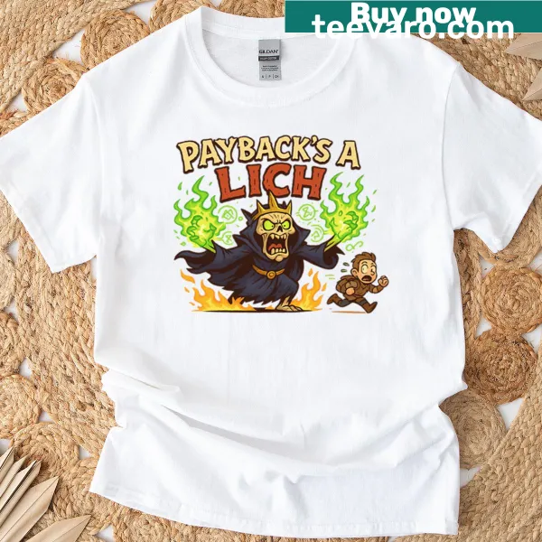 Fantasy-themed oversized t-shirt featuring a lich graphic