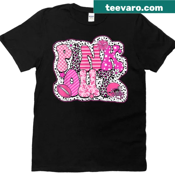 T-shirt with 'Pink Out' text for breast cancer awareness