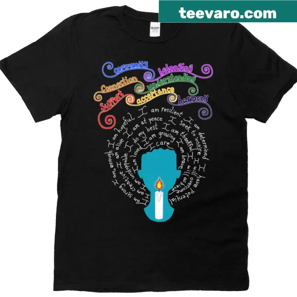 Silhouette design of positive affirmations on an oversized t-shirt