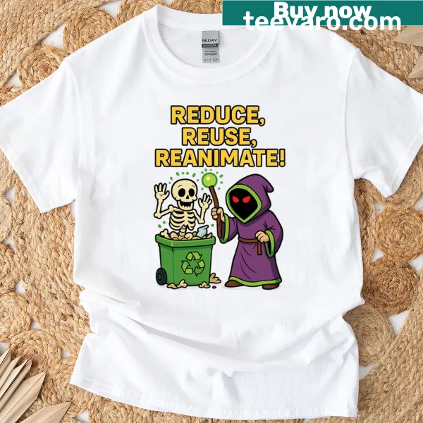 Funny typography design promoting sustainability on a t-shirt