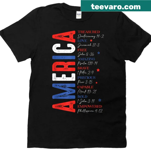 Vintage-style patriotic design on a Fourth of July T-shirt