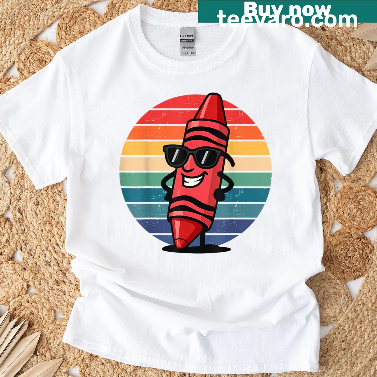Cartoon crayon couple design on a t-shirt — on a men's t-shirt
