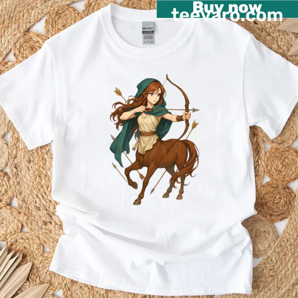 Sagittarius arrow design on an oversized T-shirt