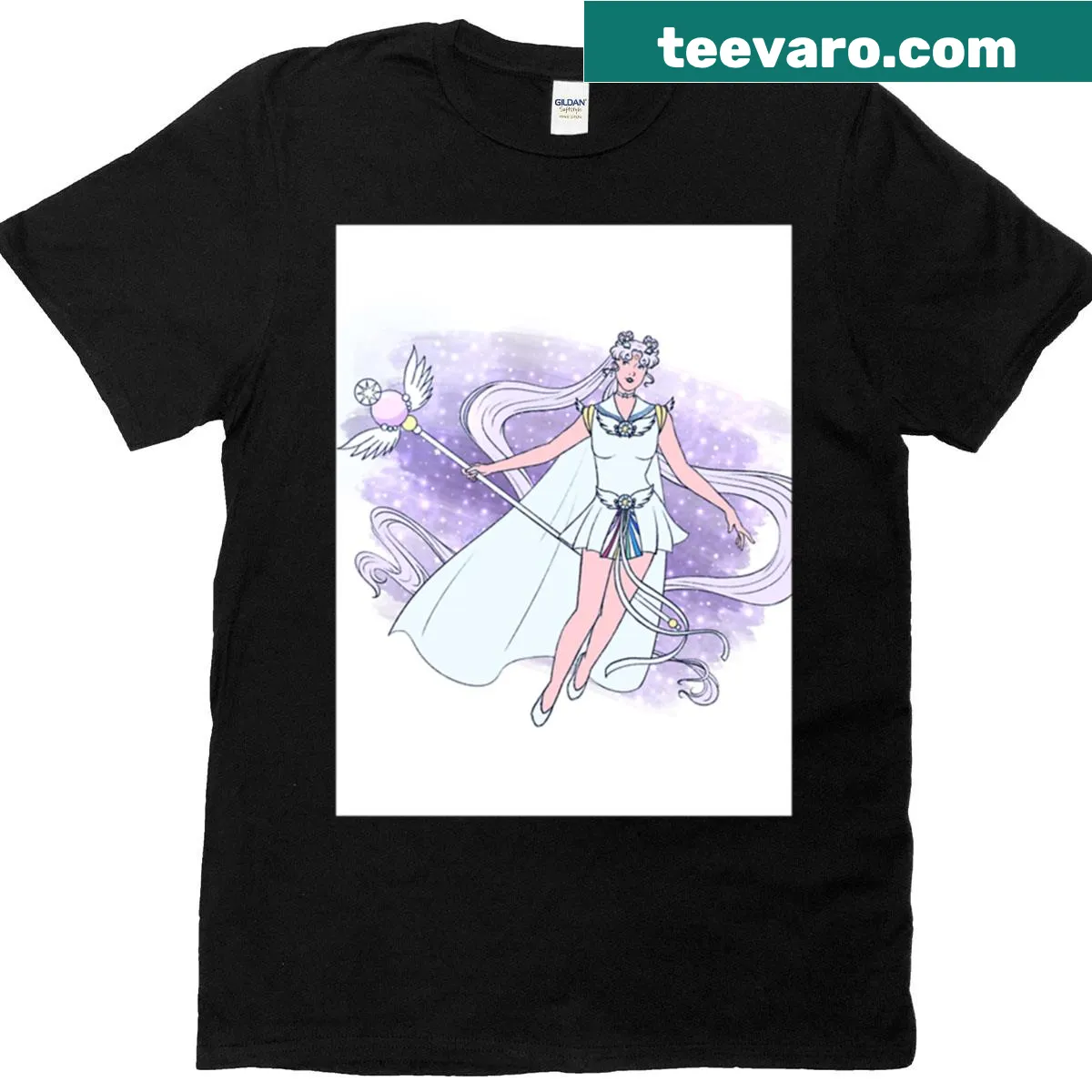 Illustrative design of Sailor Cosmos on a premium t-shirt — on a men's t-shirt