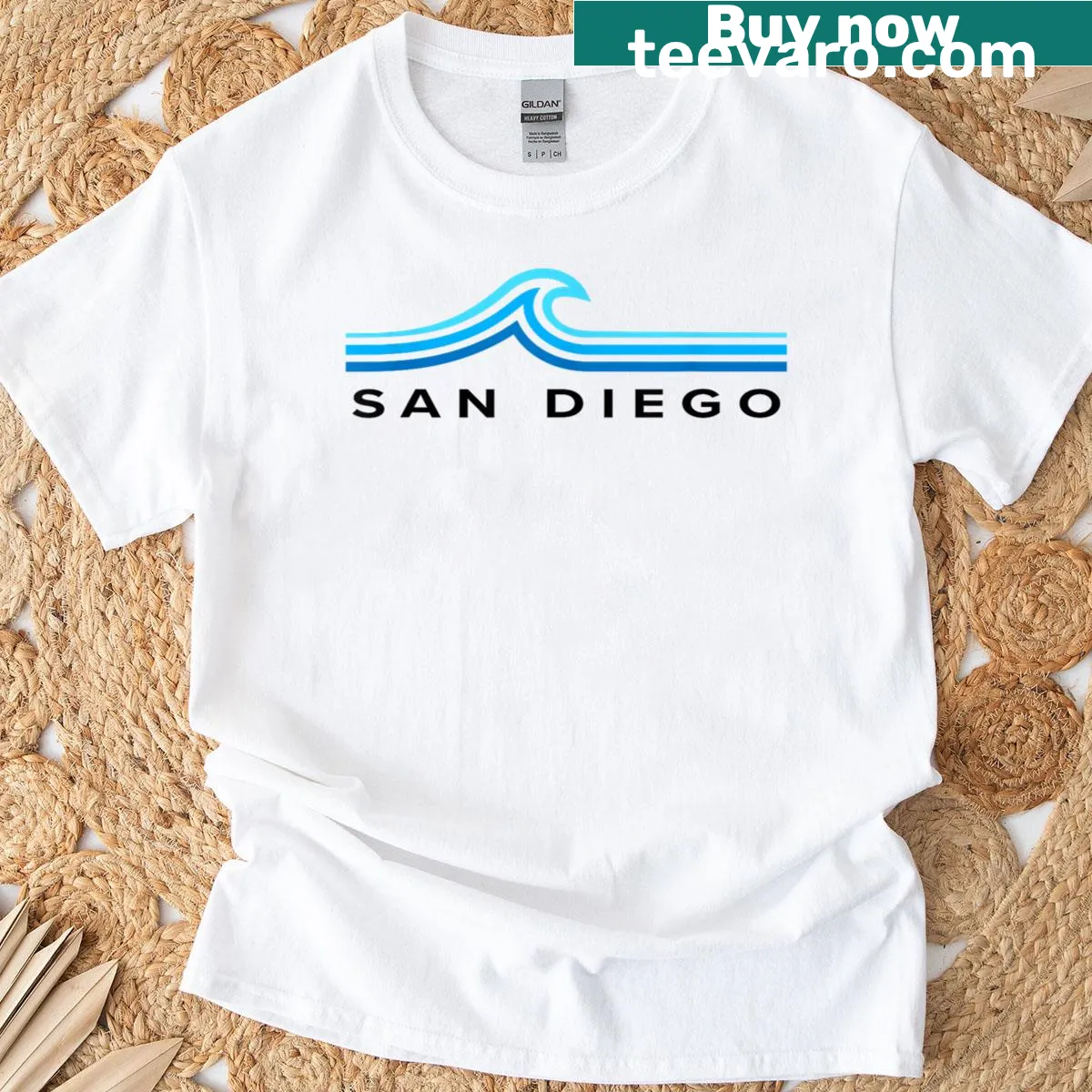 Vintage San Diego California souvenir design on a T-shirt — on a men's t-shirt