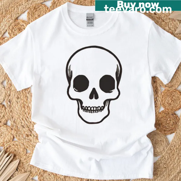 Oversized t-shirt with a skull and bones Halloween graphic