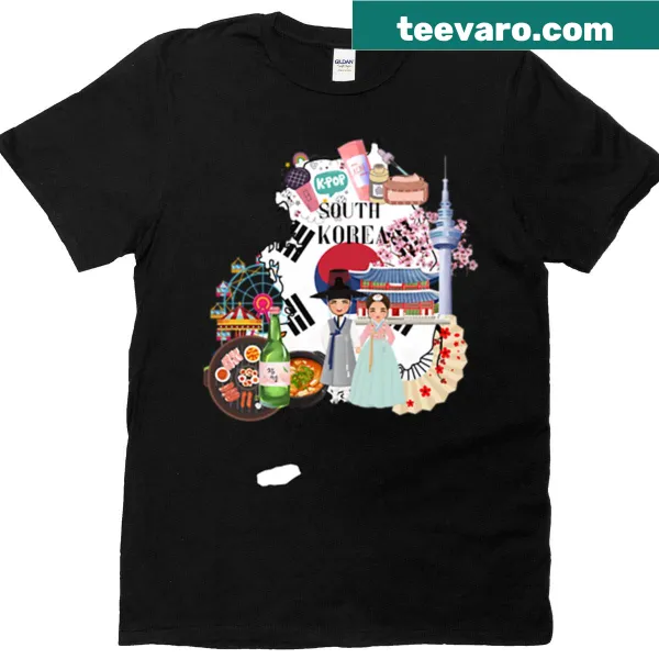 Illustrated design celebrating South Korea on a t-shirt