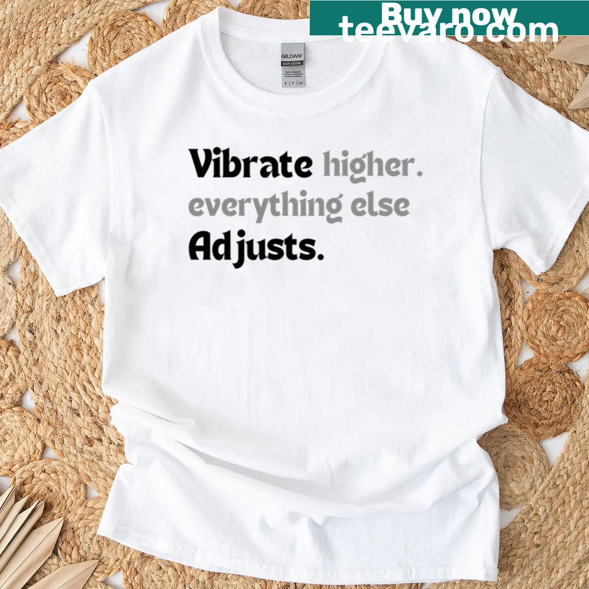 Minimalist T-shirt with an inspirational quote promoting positive energy — on a men's t-shirt