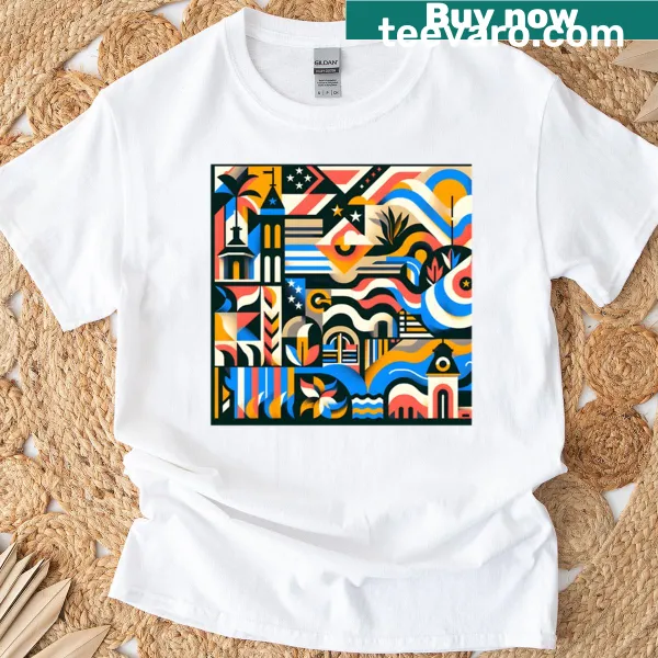 Minimalist geometric design on a t-shirt