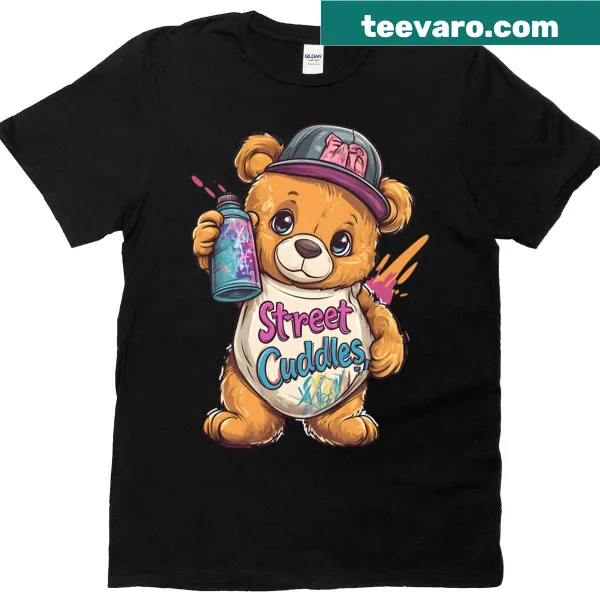 Cute T-shirt with a graffiti teddy bear design