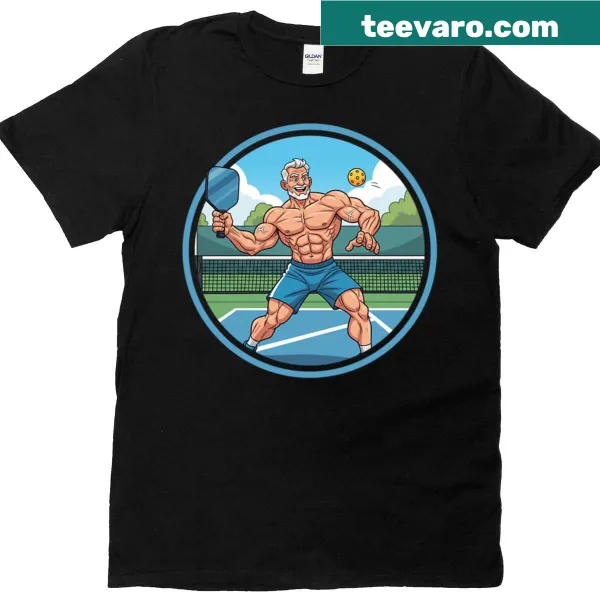 T-shirt for gym dads with a pickleball-themed design