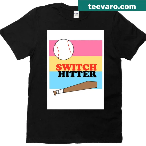 Oversized T-shirt with humorous 'Switch Hitter' text design
