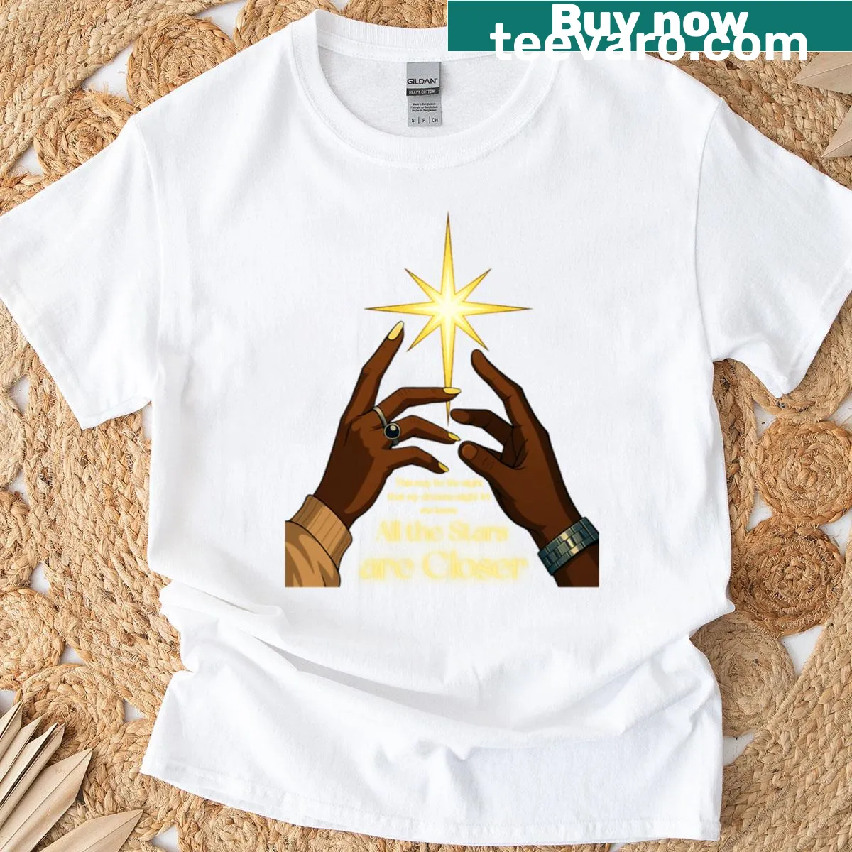 Artistic design representing Sza and Kendrick Lamar's collaboration on a music-themed T-shirt. — on a men's t-shirt