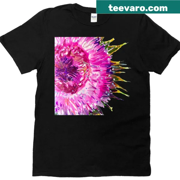 Illustration of thistles in sunlight on a t-shirt