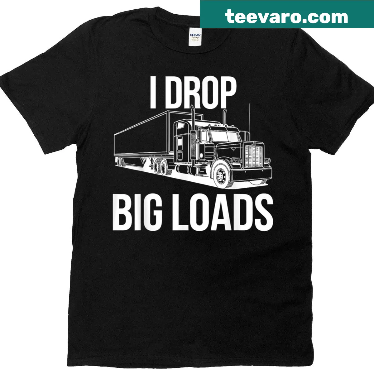 Truck driver artwork T-shirt — on a men's t-shirt