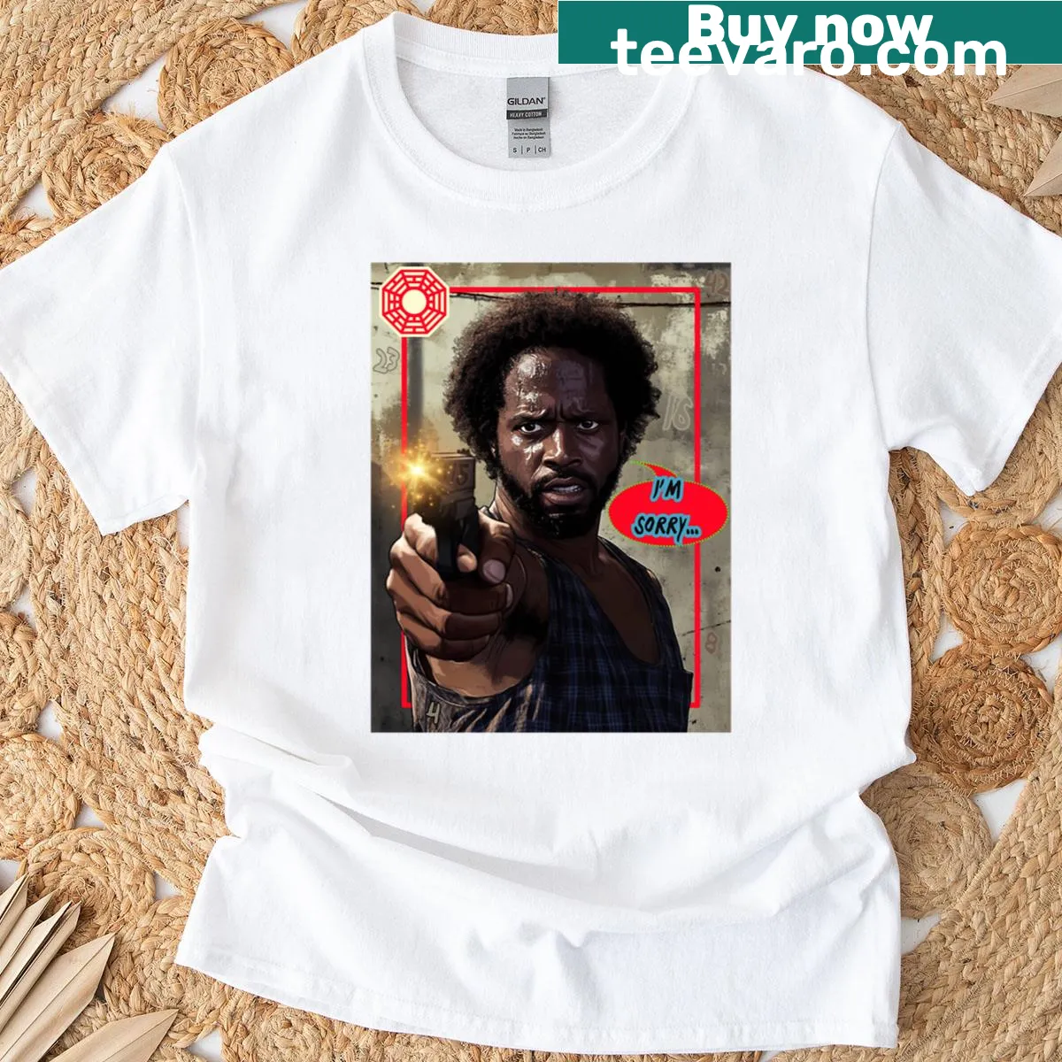Vintage-style T-shirt featuring travel-themed graphics — on a men's t-shirt