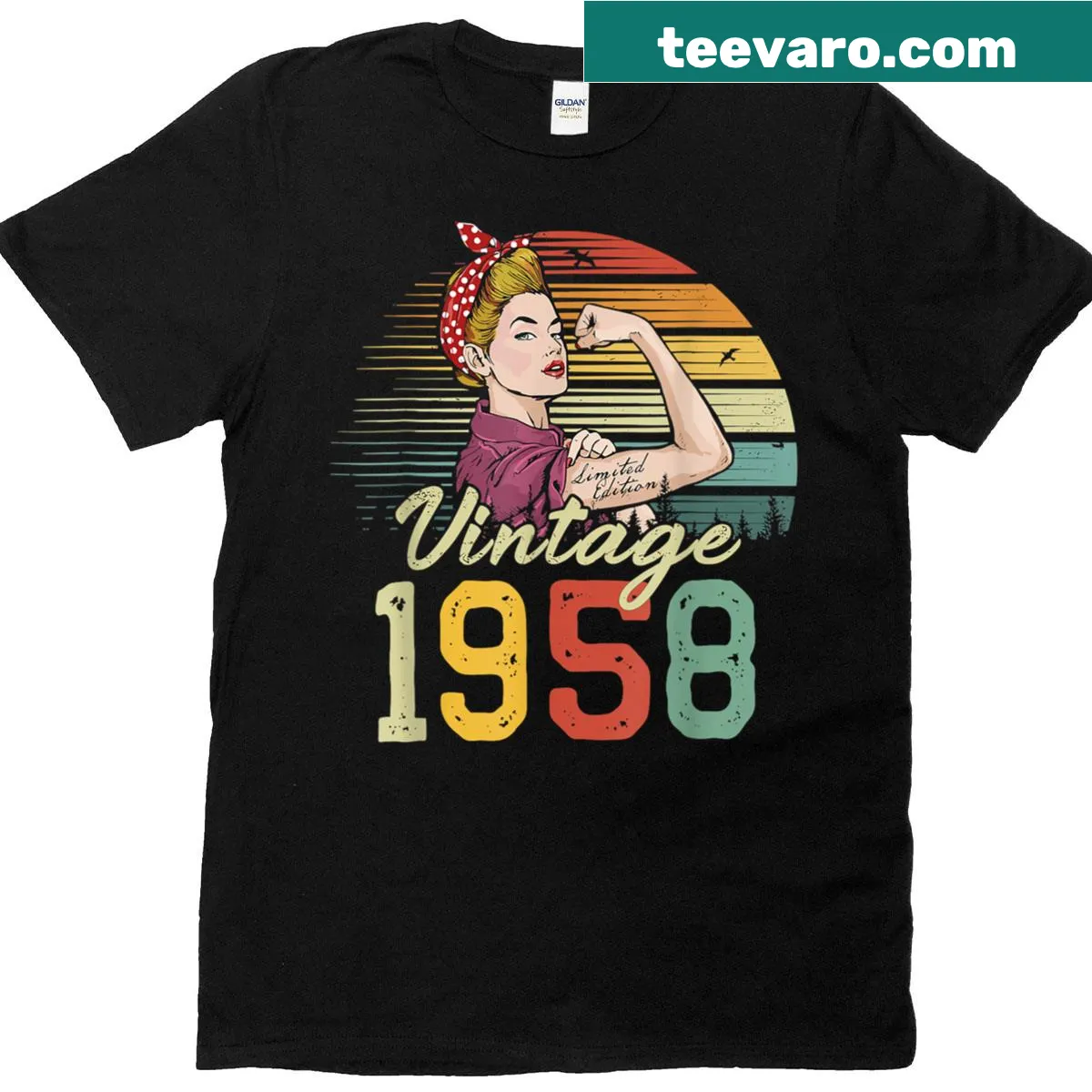 Inspirational vintage design for a woman's 67th birthday T-shirt — on a men's t-shirt