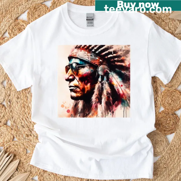 Epic illustration of warriors in a wasteland on a T-shirt
