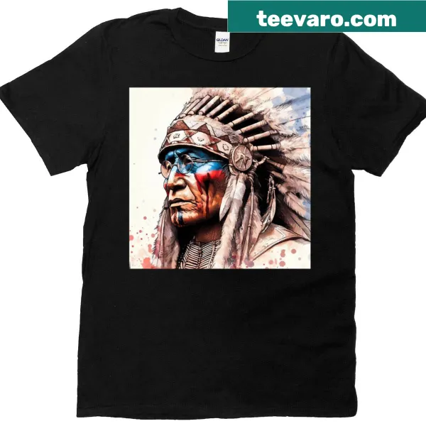 Illustration of warriors against a wasteland backdrop on oversized t-shirt