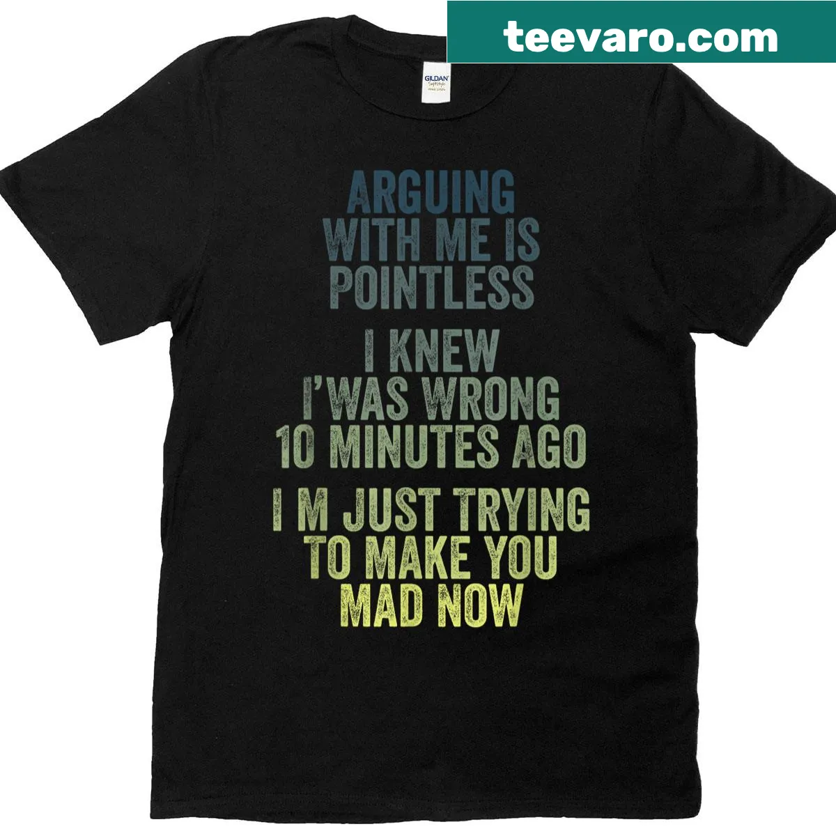 Text reading 'Arguing With Me Is Pointless' on T-shirt — on a men's t-shirt