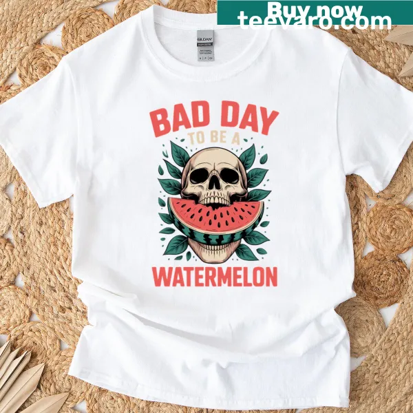 Humorous watermelon graphic on casual T-shirt