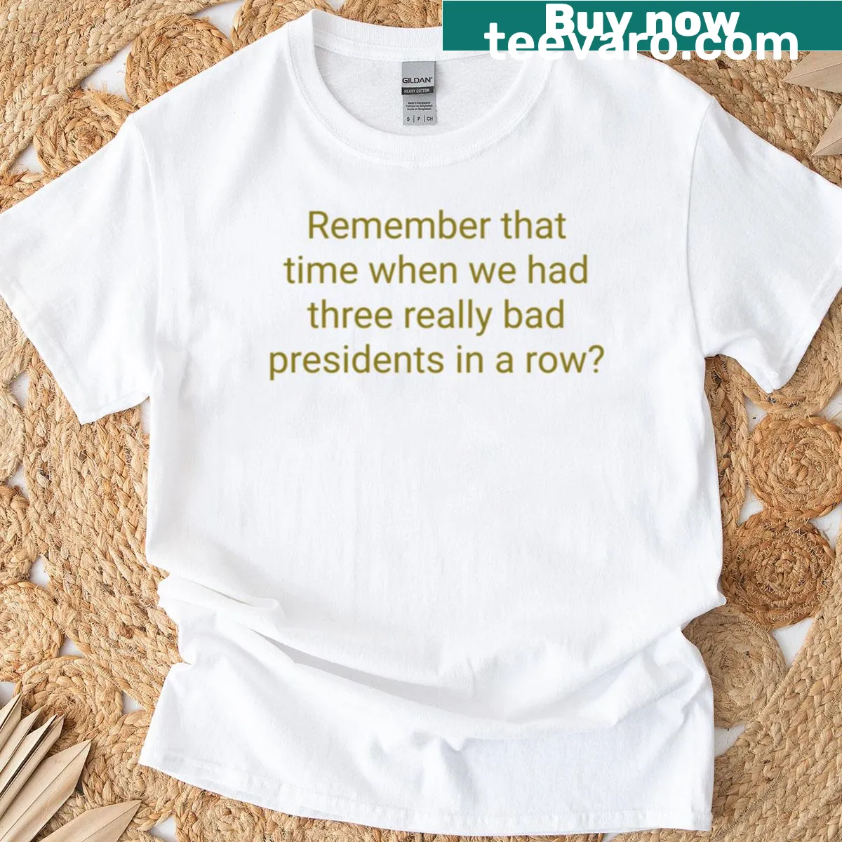 Edgy T-shirt featuring humorous illustrations of bad presidents — on a men's t-shirt