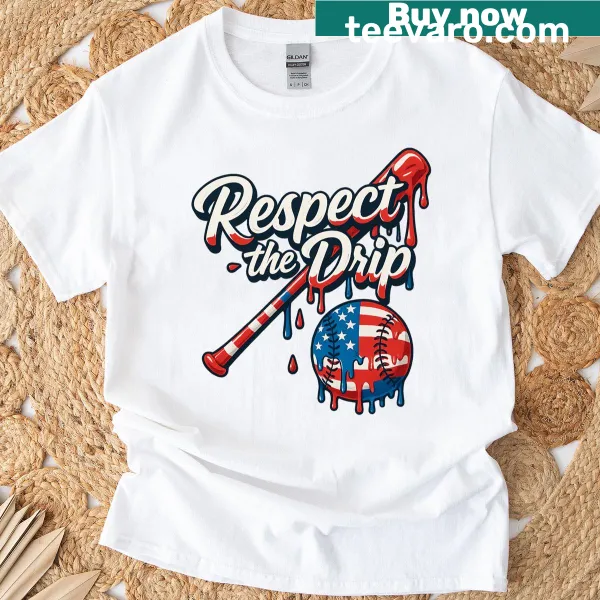 Ice cream baseball T-shirt with American flag design for kids