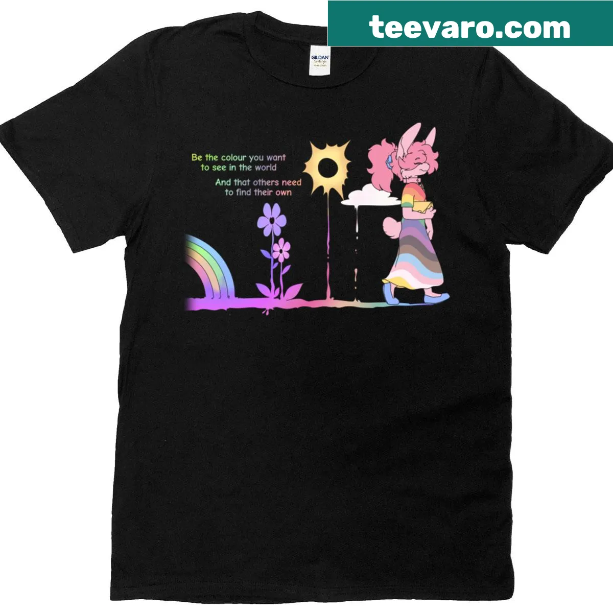 Inspirational Be The Colour T-shirt with artistic typography — on a men's t-shirt