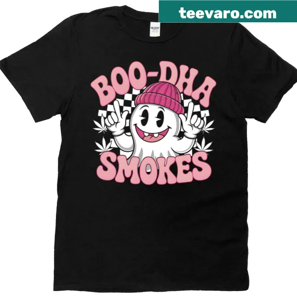 Spooky cartoon ghost graphic t-shirt with humorous design